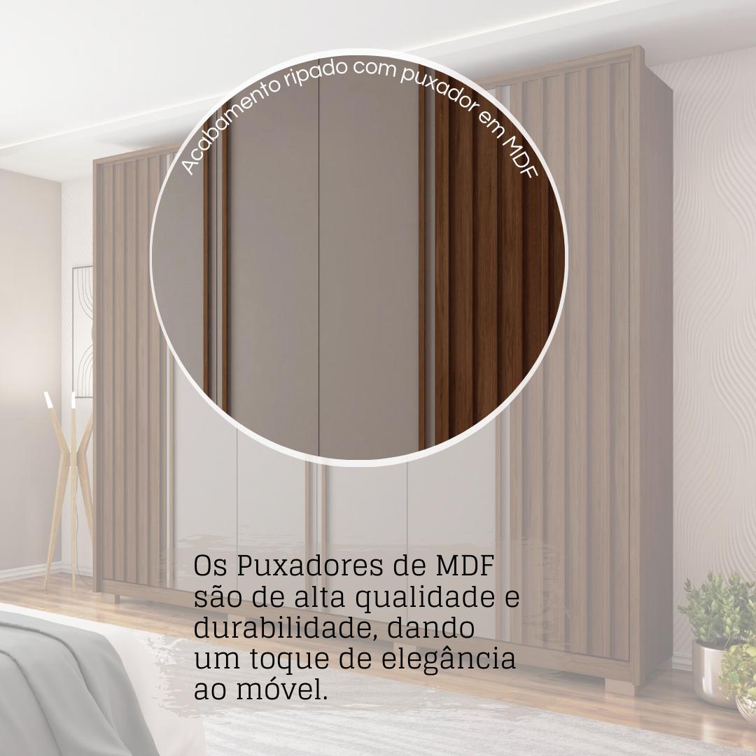 Guarda Roupa Casal 6 Portas 4 Gavetas com Pés Suburban Espresso Móveis - 6