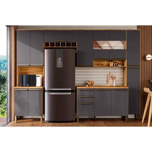 Kit de Cozinha Completa 5 Peças Nápoli Prime (2aéreos+1balcão+1paneleiro+1torrequente) C5p97