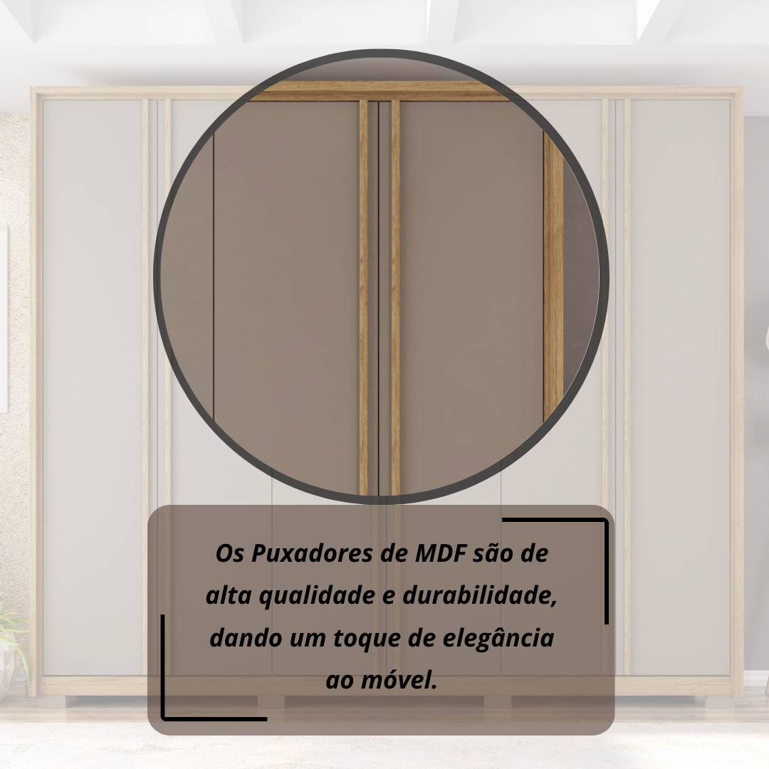 Guarda Roupa Casal 6 Portas 4 Gavetas com Pés Suburban Espresso Móveis - 3