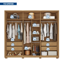 Ver imagem 6 de Guarda Roupa Casal 6 Portas 4 Gavetas com Pés Suburban Espresso Móveis