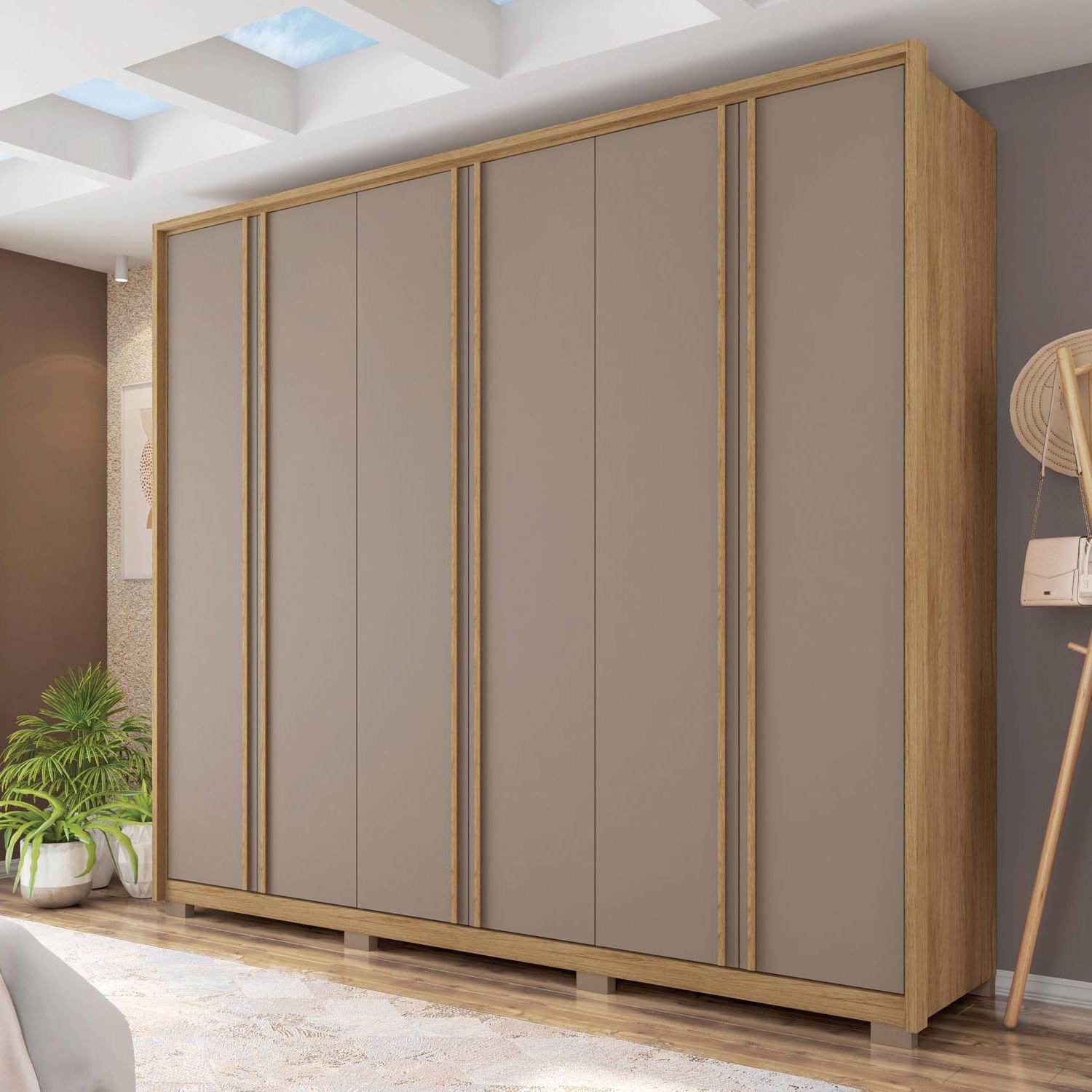 Guarda Roupa Casal 6 Portas 4 Gavetas com Pés Suburban Espresso Móveis - 1