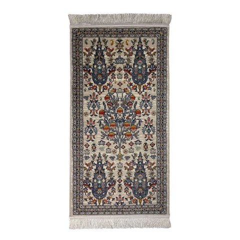 Tapete Persa Iraniano Bege Ideal para Quarto e Hall de Entrada 0,50x1,00cm