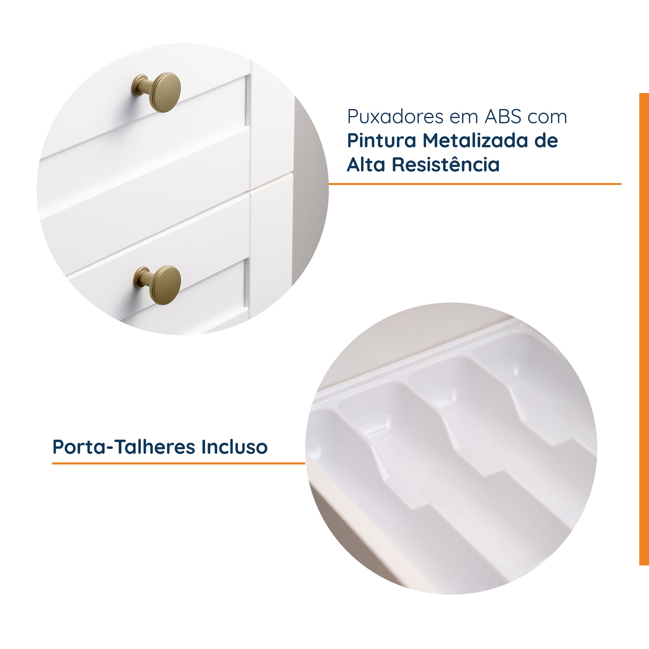 Cozinha Modulada 7 Peças sem Tampo 3 Aéreos 3 Balcões e Torre Quente Arizona CabeCasa MadeiraMadeira - 7