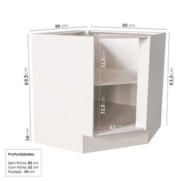 Cozinha Modulada 7 Peças sem Tampo 3 Aéreos 3 Balcões e Torre Quente Arizona CabeCasa MadeiraMadeira - 14