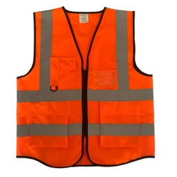 Colete Sinalizador Refletivo EPI Segurança Trabalho Blusao Fluorescente Transito Construçao Bolso Zi - 13