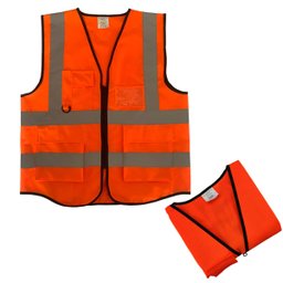 Colete Sinalizador Refletivo EPI Segurança Trabalho Blusao Fluorescente Transito Construçao Bolso Zi - 15