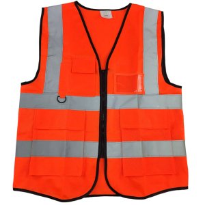 Colete Sinalizador Refletivo EPI Segurança Trabalho Blusao Fluorescente Transito Construçao Bolso Zi