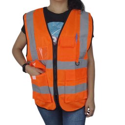Colete Sinalizador Refletivo EPI Segurança Trabalho Blusao Fluorescente Transito Construçao Bolso Zi - 9