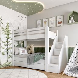 Beliche Infantil/Juvenil 2 Gavetões Escada com 4 Gavetas Star Plus Casatema - 7
