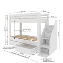 Ver imagem 2 de Beliche Infantil/juvenil 2 Gavetões e Escada com 4 Nichos Star Plus Casatema MadeiraOriginals