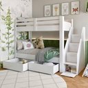 Ver imagem 5 de Beliche Infantil/juvenil 2 Gavetões e Escada com 4 Nichos Star Plus Casatema MadeiraOriginals