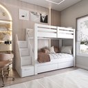 Ver imagem 6 de Beliche Infantil/juvenil 2 Gavetões e Escada com 4 Nichos Star Plus Casatema MadeiraOriginals