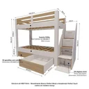 Ver imagem 3 de Beliche Infantil/Juvenil 2 Gavetões e Escada com 4 Nichos Star Plus Casatema MadeiraOriginals Branco