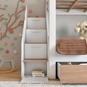 Ver imagem 4 de Beliche Infantil/Juvenil 2 Gavetões e Escada com 4 Nichos Star Plus Casatema MadeiraOriginals Branco