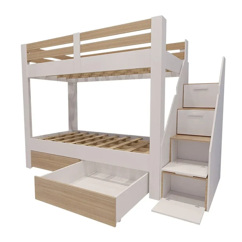 Ver imagem 2 de Beliche Infantil/juvenil 2 Gavetões e Escada com 4 Nichos Star Plus Casatema MadeiraOriginals