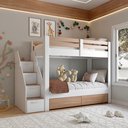 Ver imagem 6 de Beliche Infantil/Juvenil 2 Gavetões e Escada com 4 Nichos Star Plus Casatema MadeiraOriginals Branco
