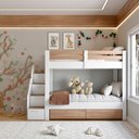 Ver imagem 1 de Beliche Infantil/Juvenil 2 Gavetões e Escada com 4 Nichos Star Plus Casatema MadeiraOriginals Branco