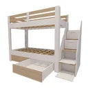 Ver imagem 2 de Beliche Infantil/Juvenil 2 Gavetões e Escada com 4 Nichos Star Plus Casatema MadeiraOriginals Branco