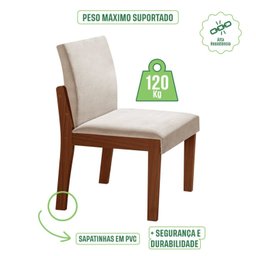 Conjunto Mesa Tampo Vidro/MDF com 4 Cadeiras Sala de Jantar Cítara Mônaco Yescasa - 9