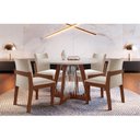 Ver imagem 1 de Conjunto Mesa Tampo Vidro/MDF com 4 Cadeiras Sala de Jantar Cítara Mônaco Yescasa