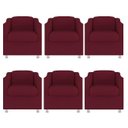 Ver imagem 1 de Kit 6 Poltronas Decorativa Reforçada Recepção Clinica Salão Suede Marsala