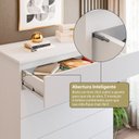 Ver imagem 4 de Aparador para Sala de Estar com 5 Gavetas Compacta Branco
