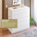 Ver imagem 7 de Aparador para Sala de Estar com 5 Gavetas Compacta Branco