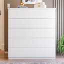 Ver imagem 6 de Aparador para Sala de Estar com 5 Gavetas Compacta Branco
