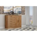 Ver imagem 1 de Cômoda para Quarto 5 Gavetas e 2 Portas Space Marrom/Cumaru