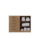 Ver imagem 4 de Cômoda para Quarto 5 Gavetas e 2 Portas Space Marrom/Cumaru