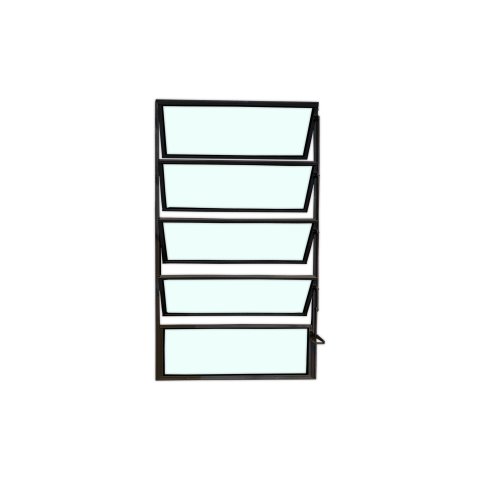 Vitro Basculante 100x40 Alumínio Preto Vidro Liso