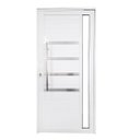 Ver imagem 1 de Porta Pivotante de Alumínio Branco com Puxador, Friso e Visor Linha 30 Roma - Esquerda / 210 x 120
