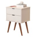 Ver imagem 2 de Mesa de Cabeceira Jb 1818 Mesinha Apoio Decorativa Quarto Criado Moderno com 2 Gavetas Várias Cores