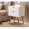 Mesa de Cabeceira Jb 1818 Mesinha Apoio Decorativa Quarto Criado Moderno com 2 Gavetas Várias Cores - 1