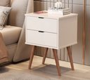 Ver imagem 1 de Mesa de Cabeceira Jb 1818 Mesinha Apoio Decorativa Quarto Criado Moderno com 2 Gavetas Várias Cores