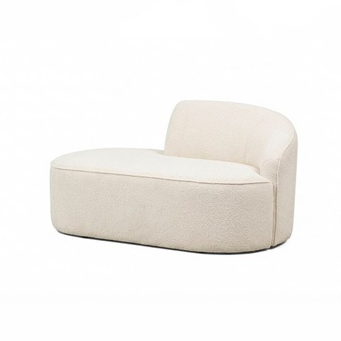 Sofá Eron Orgânico 3 Lugares 180cm Braço Esq. Bouclé Off White - Nexta Casa