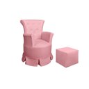Ver imagem 2 de Poltrona de Amamentação com Balanço e Puff em Corino Rosa Bárbara