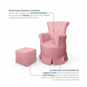 Ver imagem 4 de Poltrona de Amamentação com Balanço e Puff em Corino Rosa Bárbara