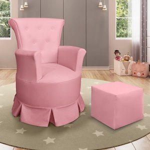 Poltrona para Amamentação com Balanço e Puff Bárbara 