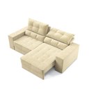 Ver imagem 2 de Sofá com Chaise Larissa 4 Lugares Retrátil Reclinável 232cm Bege Cialar Móveis