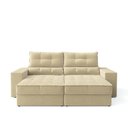 Ver imagem 6 de Sofá com Chaise Larissa 4 Lugares Retrátil Reclinável 232cm Bege Cialar Móveis