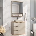 Ver imagem 1 de Conjunto de Banheiro Aqua 56,7cm Estilare Cnj4005 Nude/carvalho