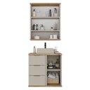 Ver imagem 4 de Conjunto de Banheiro Aqua 56,7cm Estilare Cnj4005 Nude/carvalho