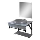 Ver imagem 1 de Kit Gabinete Banheiro de Vidro 50x40 Cm Arkansas Cimento Vmex