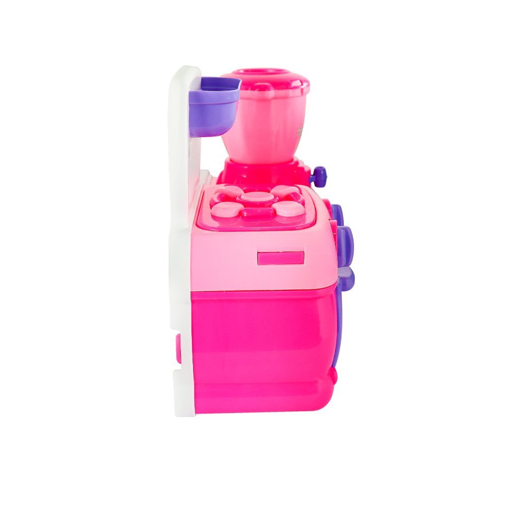 Mini Cozinha Rosa Fogão Forno Liquidificador Espátula - 6