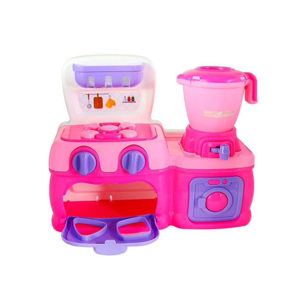 Mini Cozinha Rosa Fogão Forno Liquidificador Espátula - 2