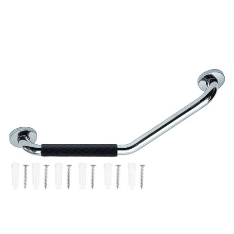 Barra Alça Apoio Angular 25x25cm Borracha Silicone Antiderrapante Idoso Gestante Criança Suporte Ant