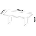 Ver imagem 4 de Mesa para Escritório Reunião 204x90xm Atria Executiva A02 Nogal Preto - Lyam Decor