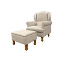 Ver imagem 2 de Poltrona para Amamentação em Linho com Pés em Madeira e Puff Baú Sabrina