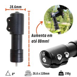 Kit Guidão Elevado MTB 60mm + Extensor Ahead Set Absolute Guidon Alto 31.8mm MTB 6cm Prolongador 8cm - 4